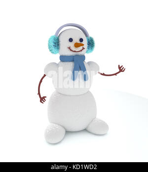 Mignon bonhomme de neige 3d que montrer quelque chose de votre choix Banque D'Images