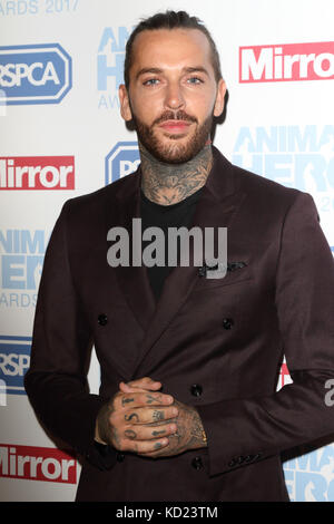 Daily Mirror et RSPCA animal Hero Awards à Grosvenor House - arrivées avec : Pete Wicks où : Londres, Royaume-Uni quand : 07 Sep 2017 crédit : WENN.com Banque D'Images