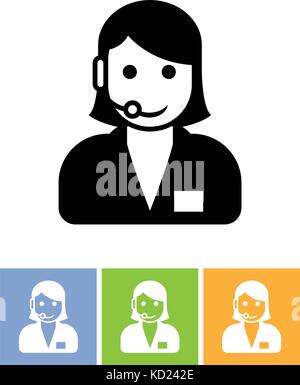 Service clientèle - Centre d'appel icône assistant avec écouteurs Illustration de Vecteur