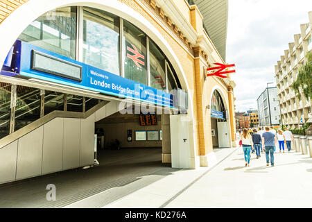 La Station London Bridge, la station de métro London Bridge, London, UK, London Bridge station Southwark England UK, entrée de la station de London Bridge Banque D'Images