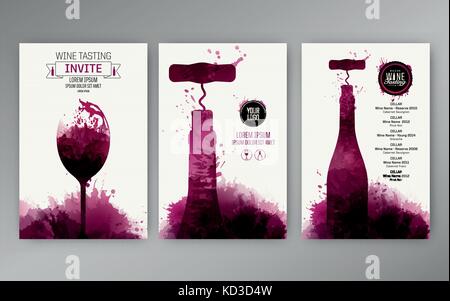 Les taches de vin de base de modèles de conception. Convient pour des promotions, des brochures, des dégustations de vin, des vins ou de présentation. Vector Illustration de Vecteur