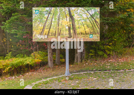 Parc national du Mont Mégantic signalisation, province de Québec, Canada Banque D'Images