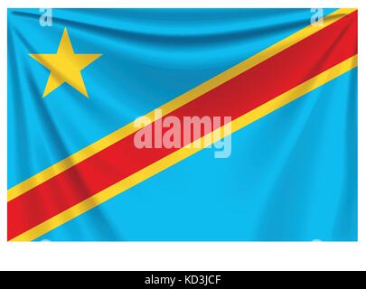 Retour d'un drapeau République démocratique du congo Illustration de Vecteur