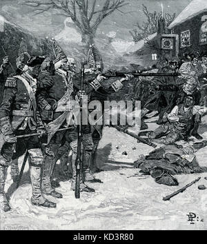 Massacre de Boston / incident sur King Street, 1770. Révolution américaine. Illustration de Howard Pyle, 1901 Banque D'Images