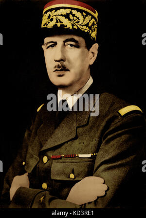 Charles de Gaulle, portrait. Général et homme d'État français, 22 novembre 1890 - 9 novembre 1970. Banque D'Images