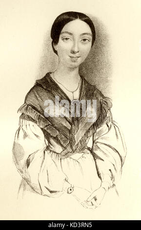 VIARDOT GARCIA, Pauline - portrait membre des Célèbres famille Garcia de chanteurs. Épousé Louis Viardot. La mezzo-soprano espagnol-français, 1821-1910. Banque D'Images