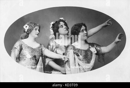 WAGNER, Richard - Rhinegold - 3 jeunes filles du Rhin l-1912 tor : Gertrude Foerster, Sophie Bischoff-David Metzger-Latterman Ottilie, compositeur allemand et auteur, 1813-1883. L'Or du Rhin / Rheingold. Cycle de l'anneau / Nibelungen Banque D'Images