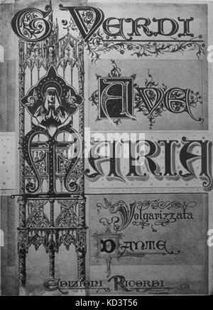 VERDI - AVE MARIA - AVE MARIA DE TITLEPAGE édition Ricordi, traduit par Dante. Compositeur italien (1813-1901)