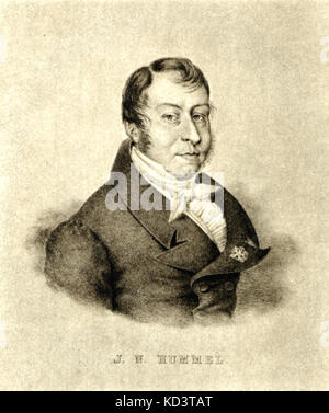 Johann Nepomuk Hummel portrait un élève de Mozart. Compositeur et pianiste hongrois, 1778-1837. Banque D'Images