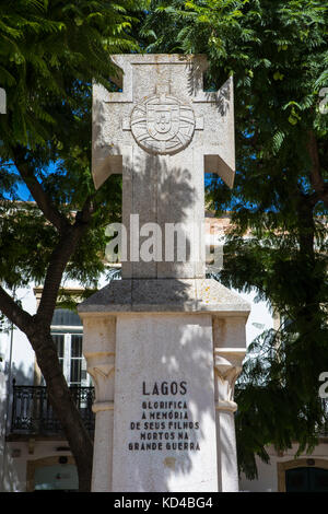 Un monument commémoratif de guerre situé dans la ville de Lagos au Portugal, dédiée à la troupes portugaises qui sont morts dans le cadre de l'avant l'époque coloniale au cours de la première ne Banque D'Images