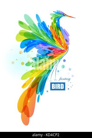 Abstract fantasy bird sur fond blanc Illustration de Vecteur