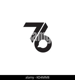 Numéro 7 6 vecteur logo flèche Illustration de Vecteur