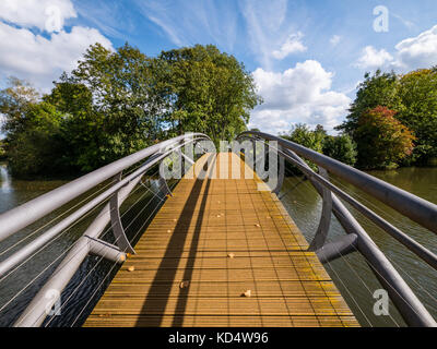 Passerelle river cherwell, Christ Church meadow à pied, Christ Church meadow, oxford, Oxfordshire, Angleterre Banque D'Images