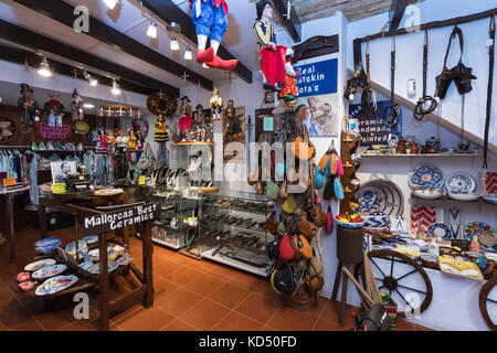 Boutique de souvenirs, village de Valldemossa, Majorque, Baléares, Espagne Banque D'Images