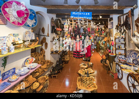 Boutique de souvenirs, village de Valldemossa, Majorque, Baléares, Espagne Banque D'Images