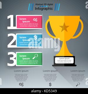 Golden cup - infographie d'affaires. Illustration de Vecteur