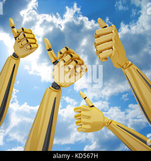 Les mains avec thumb up Banque D'Images