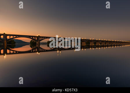 Veterans Memorial Bridge, enjambe la rivière Susquehanna entre columbia et wrightsville, New York Banque D'Images