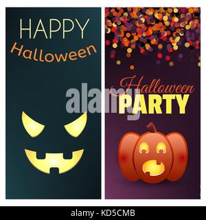 Banderoles de fête d'halloween et d'halloween. Ensemble d'éléments de conception vectoriels. Illustration de Vecteur