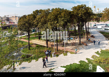 Nouveau zaryadye Park, parc urbain situé près de la place Rouge à Moscou, Russie Banque D'Images