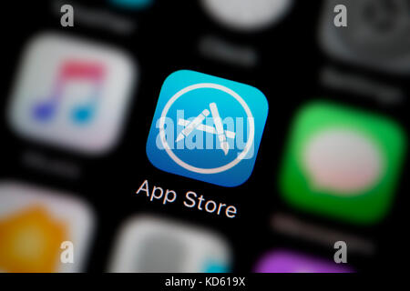 Un gros plan de l'App Store app, comme vu sur l'écran d'un iPhone d'Apple (usage éditorial uniquement) Banque D'Images