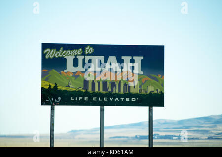 Bienvenue à l'Utah signe. Banque D'Images