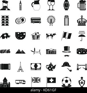 Icons set fromage, le style simple Illustration de Vecteur