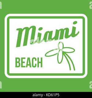 Vert icône Miami beach Illustration de Vecteur