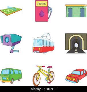 Province icons set, cartoon style Illustration de Vecteur