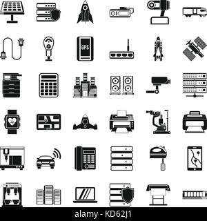 Icons set calculatrice, le style simple Illustration de Vecteur