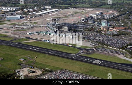 Vue aérienne de l'aéroport de Manchester Banque D'Images