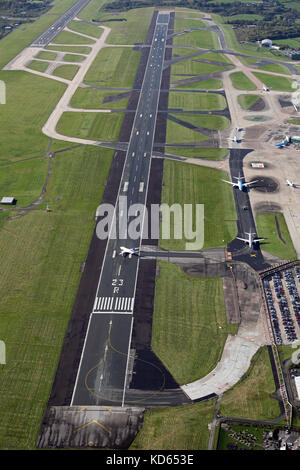 Vue aérienne de l'aéroport de Manchester Banque D'Images