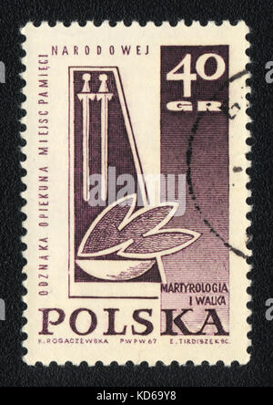 Un timbre-poste imprimé en POLOGNE montre gardien de la mémoire nationale, vers 1967 Banque D'Images