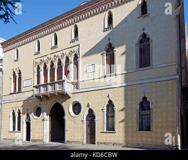 Palazzo Romanin Jacur, à Padoue, Italie, un palais gothique vénitien du 14ème siècle, Banque D'Images