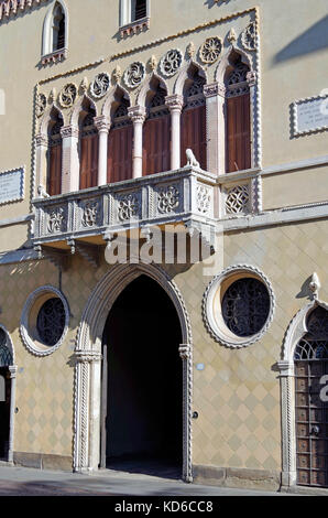 Palazzo Romanin Jacur, à Padoue, Italie, un palais gothique vénitien du 14ème siècle, Banque D'Images