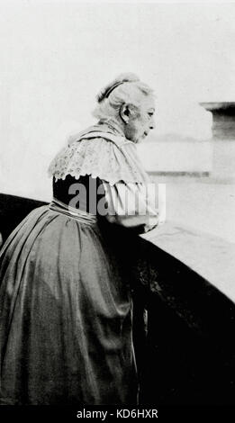 Pauline Viardot-Garcia sur son balcon au boulevard Saint-Germain. La mezzo-soprano française et compositeur espagnol de naissance, 1821-1910. Banque D'Images