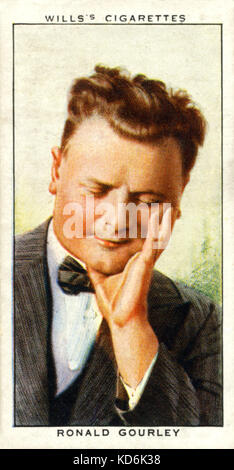 Ronald Gourley, portrait sur Wills Cigarettes carte. Le pianiste anglais et diffuseur radio, 1896- ? Musicien aveugle. Banque D'Images