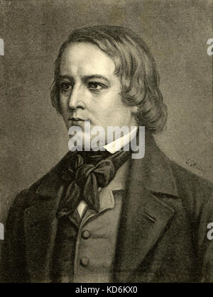 Robert Schumann - portrait. Compositeur allemand, 1810-1856 Carte postale Banque D'Images