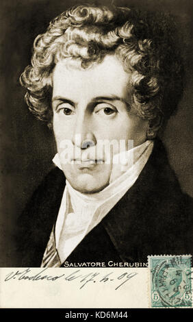 CHERUBINI, Luigi (Salvatore) - portrait - compositeur italien, 14 septembre 1760 - 15 mars 1842. Timbre affranchi aussi indiquée. Pris 1909 Banque D'Images