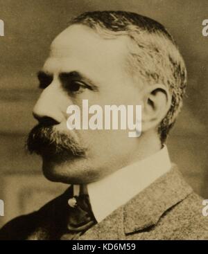 Portrait d'Edward Elgar. Close up de tête. Compositeur français (1857-1934). Banque D'Images