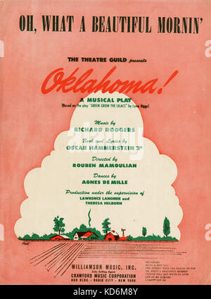 Richard Rodgers et Oscar Hammerstein II) encore de ' l'Oklahoma !'. Couvercle pour le score chanson 'Oh, quelle belle, mes rêves", présenté par la Theatre Guild, publié par Williamson Music, Inc., New York, 1943 Banque D'Images