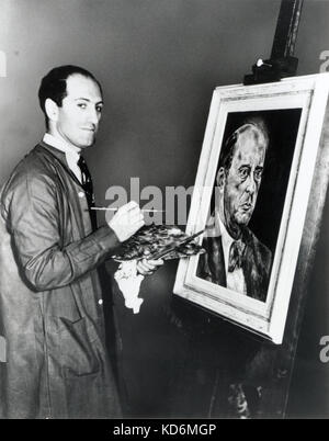 GERSHWIN, George - peinture d'un portrait d'Arnold Schoenberg (décembre 1936). Compositeur et pianiste (1898-1937) Banque D'Images