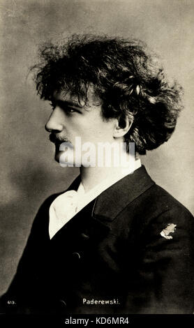 Ignacy Jan Paderewski, pianiste et compositeur polonais, portrait 1860-1941. Banque D'Images