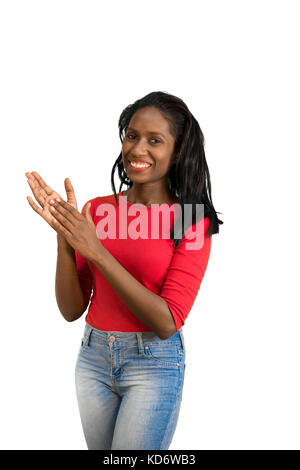 Femme applaudir Banque D'Images