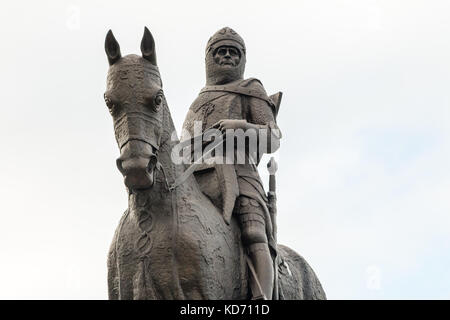 Statue de Robert le roi Bruce d'Écosse, au monument de la bataille de Bannockburn, centre d'accueil de Bannockburn, Stirling, Écosse Banque D'Images
