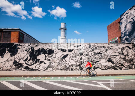 Graffiti dans la rue Kent, Kent Street, New York Banque D'Images