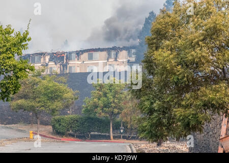 Le Comté de Sonoma, en Californie, USA. 09Th oct, 2017. Une traînée sur plusieurs de gravure, dans le nord de la Californie. destruction massive. Le comté de Sonoma, California, United States, lundi, 9 octobre 2017. devistation dans tout comté. crédit : kathryn capaldo/Alamy live news Banque D'Images