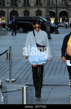 29 septembre 2017 - paris Chanel Iman pendant la Fashion Week de Paris. Banque D'Images