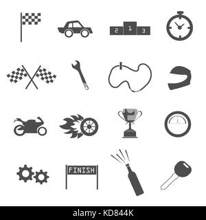 Racing icons set vector Banque D'Images