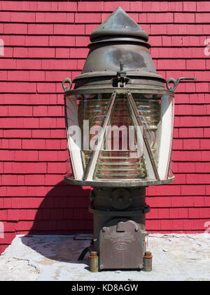 Ancien phare lumière, phare de la Martre, La Martre, Gaspésie, Québec, Canada. Banque D'Images
